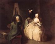 彼得罗 隆吉 : Painter in his Studio